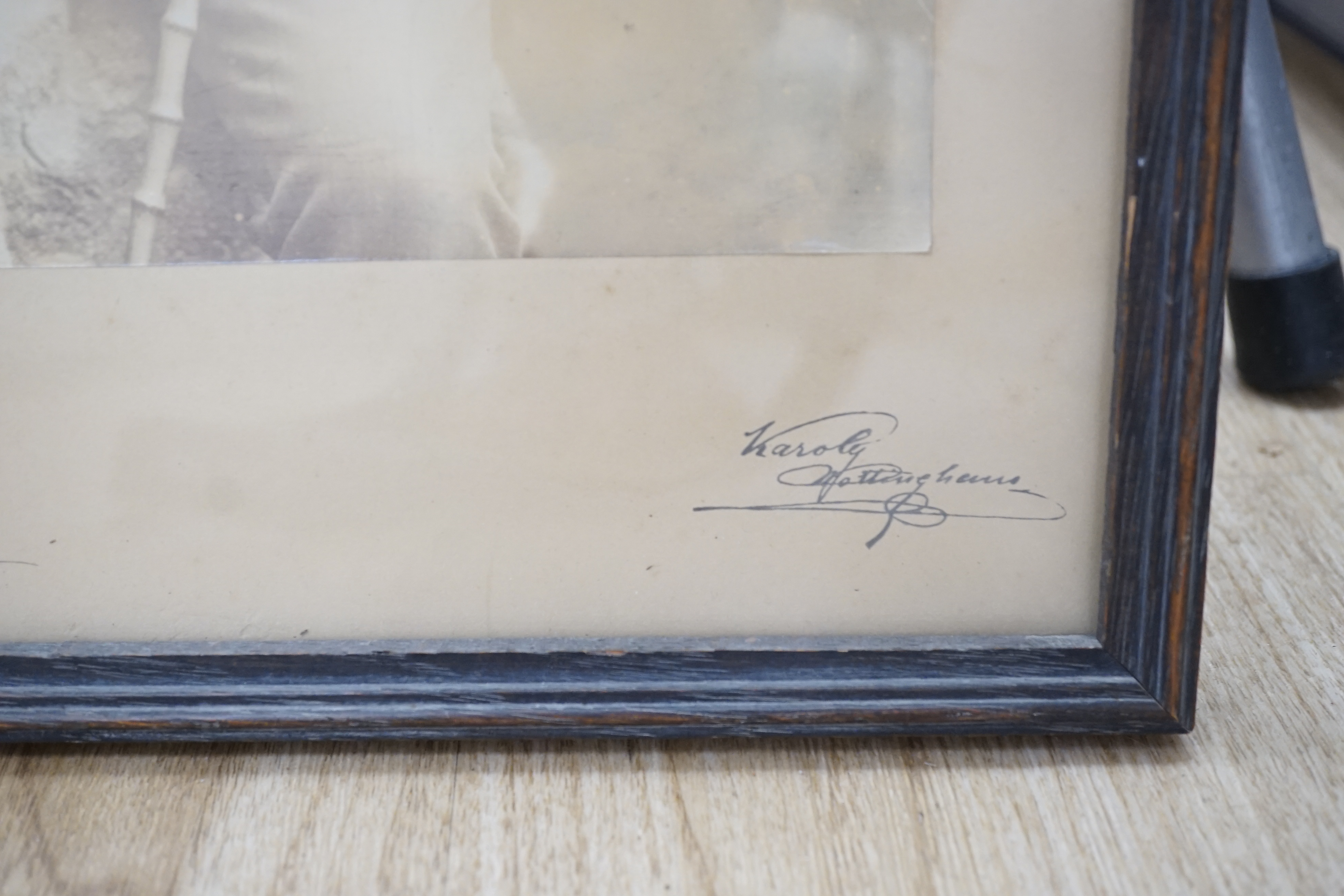 Kasoly of Nottingham, black and white photograph, Portrait of the actor Harry Nicholls (1852-1926), with presentation inscription to Cecil Beryl Esq. from Harry Nicholls, dated 1894, 35 x 28.5cm